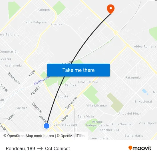 Rondeau, 189 to Cct Conicet map