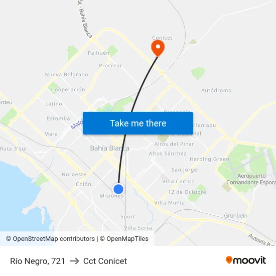 Río Negro, 721 to Cct Conicet map