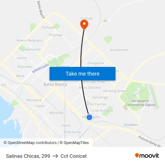 Salinas Chicas, 299 to Cct Conicet map