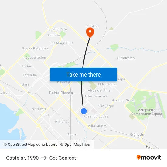Castelar, 1990 to Cct Conicet map