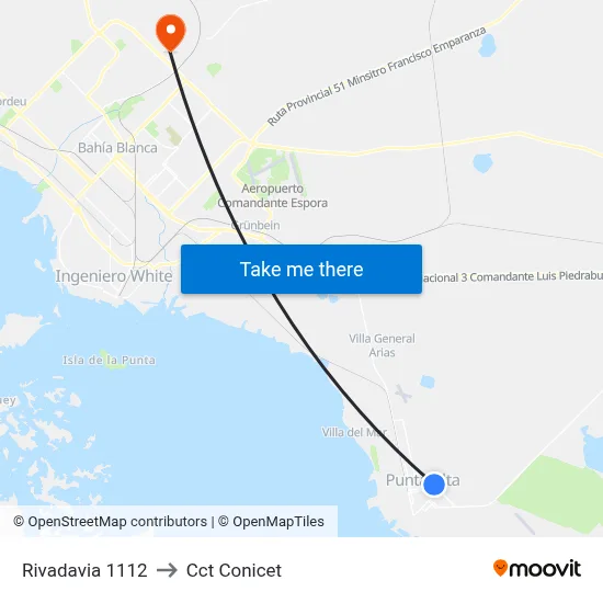 Rivadavia 1112 to Cct Conicet map