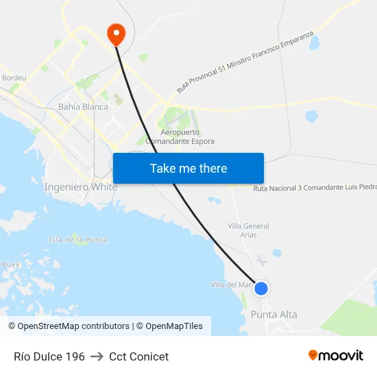 Río Dulce 196 to Cct Conicet map
