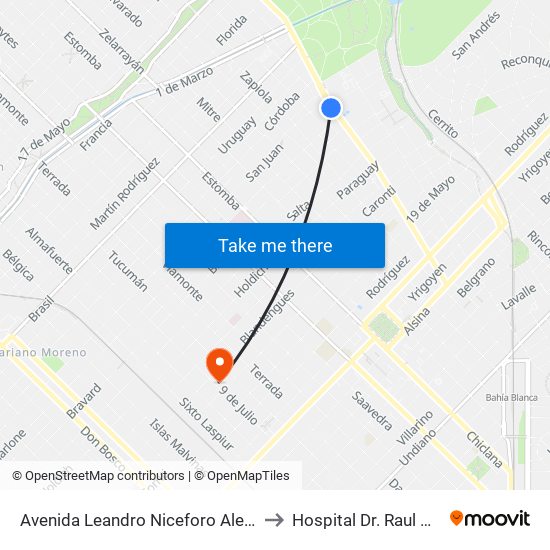 Avenida Leandro Niceforo Alem, 1198 to Hospital Dr. Raul Matera map