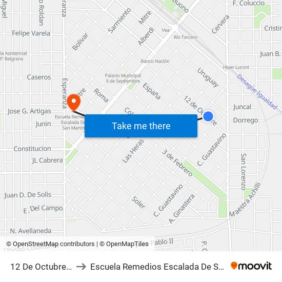 12 De Octubre, 502 to Escuela Remedios Escalada De San Martin map