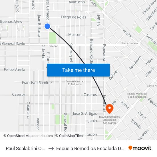 Raúl Scalabrini Ortiz, 905 to Escuela Remedios Escalada De San Martin map