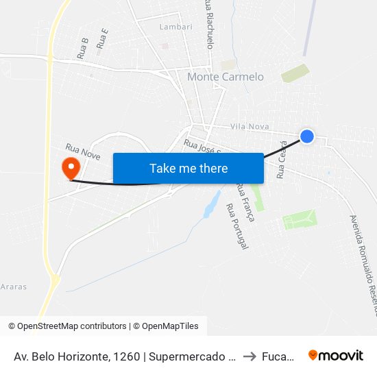 Av. Belo Horizonte, 1260 | Supermercado Jk to Fucamp map