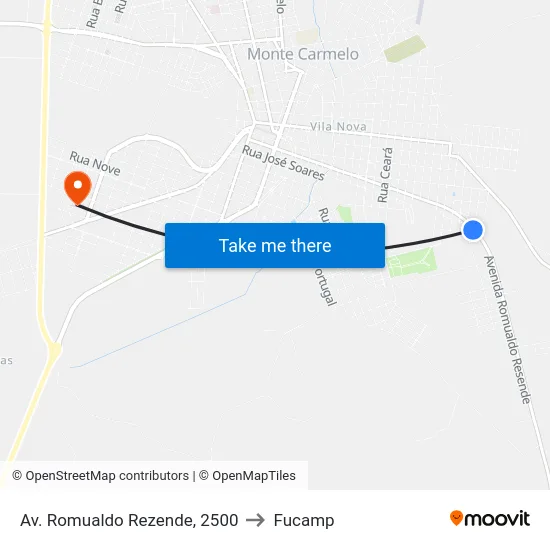 Av. Romualdo Rezende, 2500 to Fucamp map