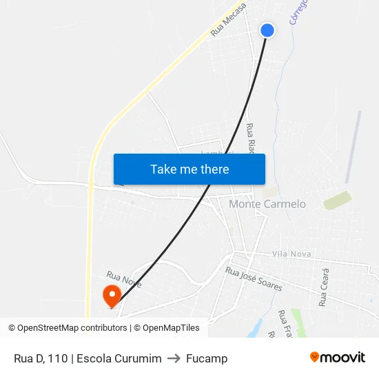 Rua D, 110 | Escola Curumim to Fucamp map