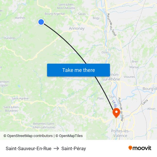 Saint-Sauveur-En-Rue to Saint-Péray map