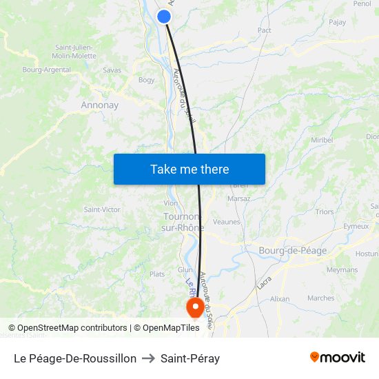 Le Péage-De-Roussillon to Saint-Péray map