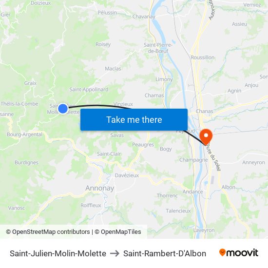 Saint-Julien-Molin-Molette to Saint-Rambert-D'Albon map