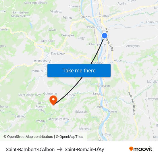 Saint-Rambert-D'Albon to Saint-Romain-D'Ay map