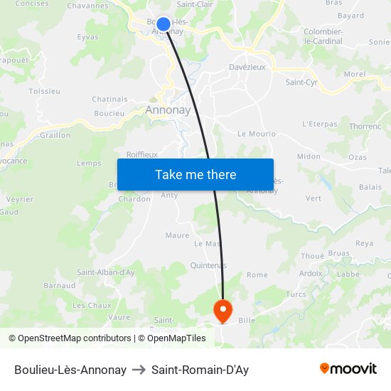 Boulieu-Lès-Annonay to Saint-Romain-D'Ay map