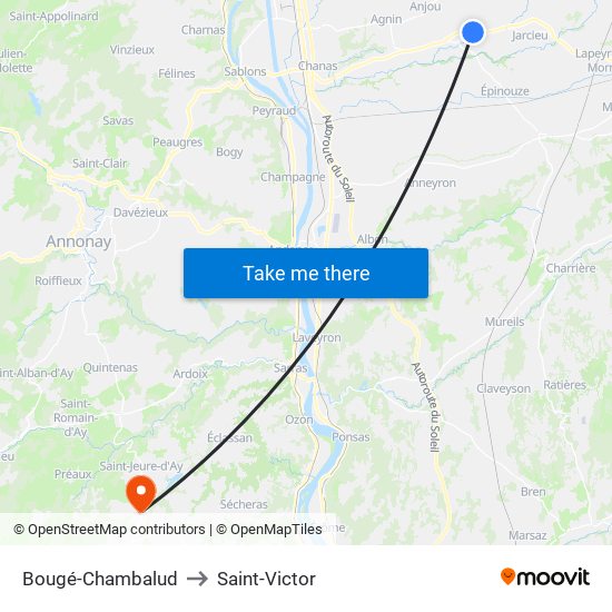 Bougé-Chambalud to Saint-Victor map