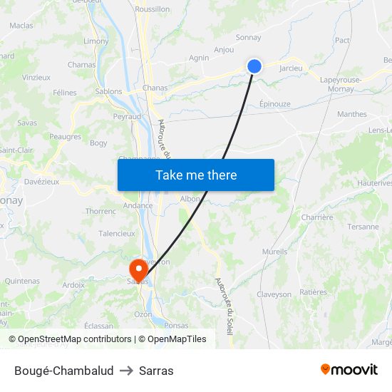 Bougé-Chambalud to Sarras map