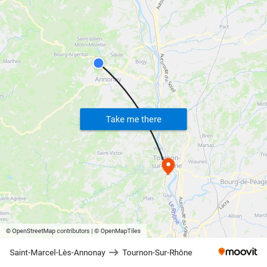 Saint-Marcel-Lès-Annonay to Tournon-Sur-Rhône map