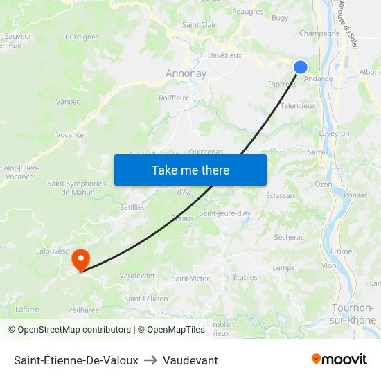 Saint-Étienne-De-Valoux to Vaudevant map