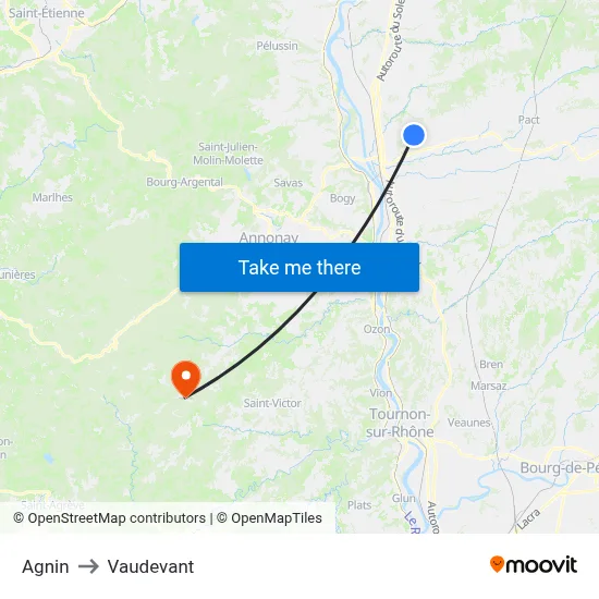 Agnin to Vaudevant map