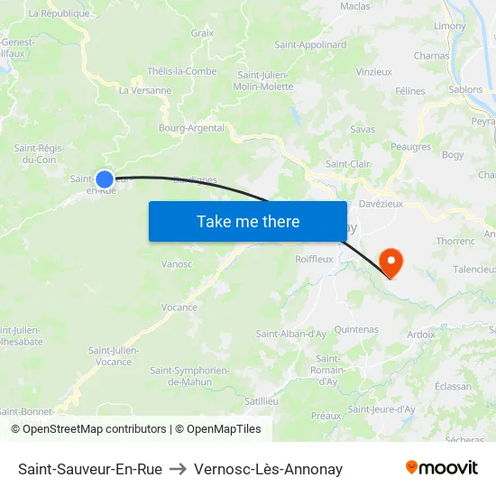 Saint-Sauveur-En-Rue to Vernosc-Lès-Annonay map