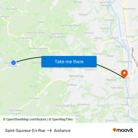 Saint-Sauveur-En-Rue to Andance map