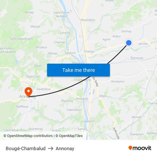 Bougé-Chambalud to Annonay map