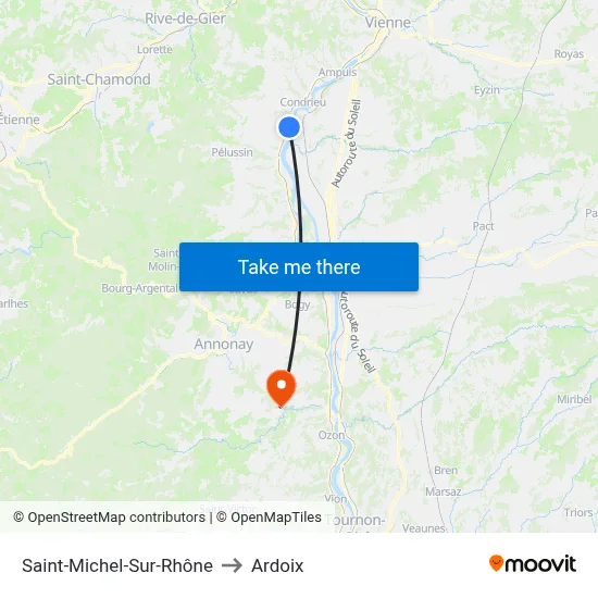 Saint-Michel-Sur-Rhône to Ardoix map