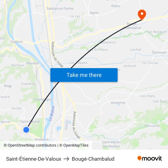 Saint-Étienne-De-Valoux to Bougé-Chambalud map