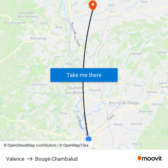 Valence to Bougé-Chambalud map