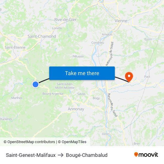 Saint-Genest-Malifaux to Bougé-Chambalud map