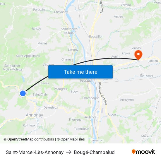 Saint-Marcel-Lès-Annonay to Bougé-Chambalud map