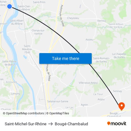 Saint-Michel-Sur-Rhône to Bougé-Chambalud map