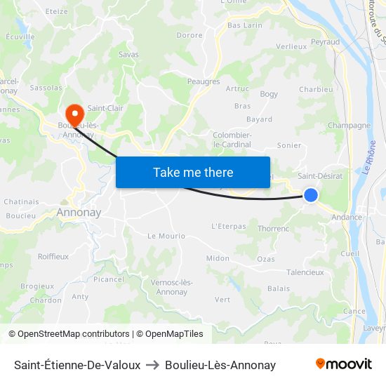 Saint-Étienne-De-Valoux to Boulieu-Lès-Annonay map