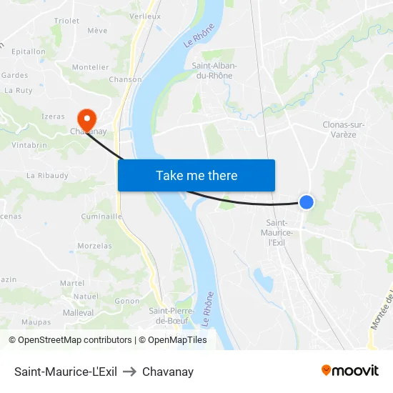 Saint-Maurice-L'Exil to Chavanay map
