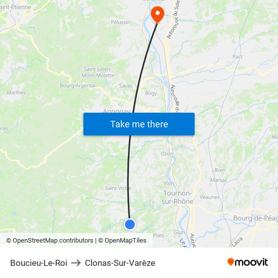 Boucieu-Le-Roi to Clonas-Sur-Varèze map