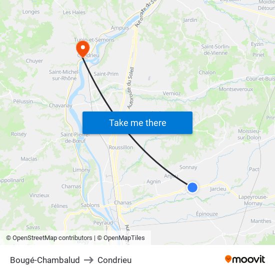 Bougé-Chambalud to Condrieu map