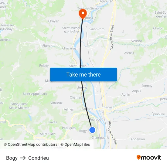 Bogy to Condrieu map