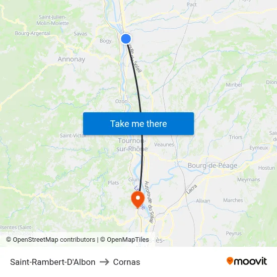 Saint-Rambert-D'Albon to Cornas map