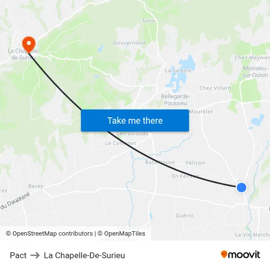Pact to La Chapelle-De-Surieu map