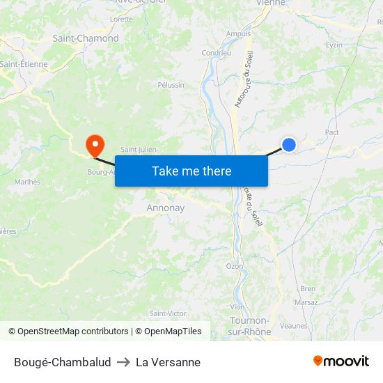 Bougé-Chambalud to La Versanne map