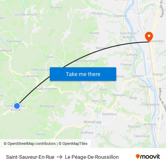 Saint-Sauveur-En-Rue to Le Péage-De-Roussillon map