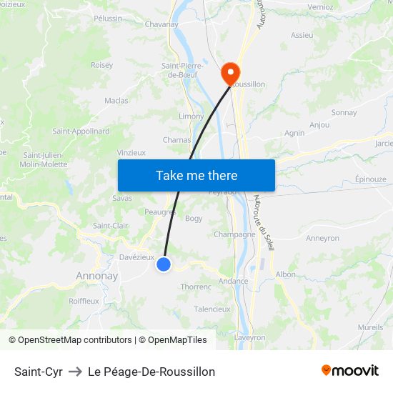 Saint-Cyr to Le Péage-De-Roussillon map