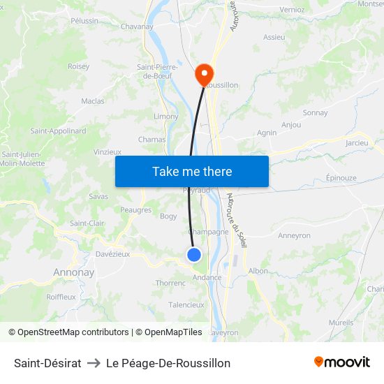 Saint-Désirat to Le Péage-De-Roussillon map