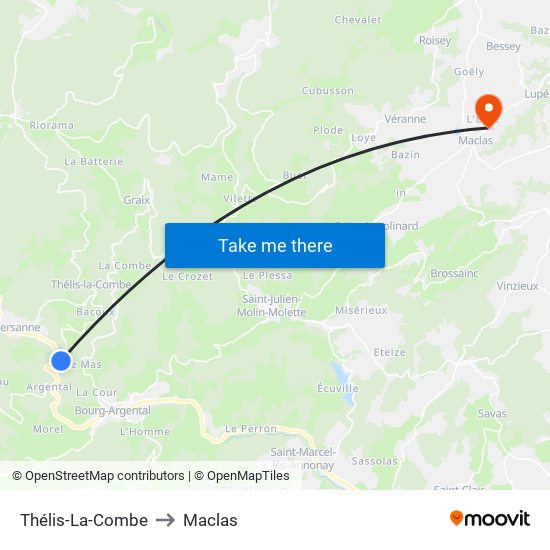 Thélis-La-Combe to Maclas map