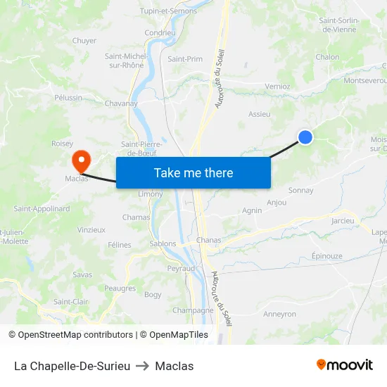 La Chapelle-De-Surieu to Maclas map
