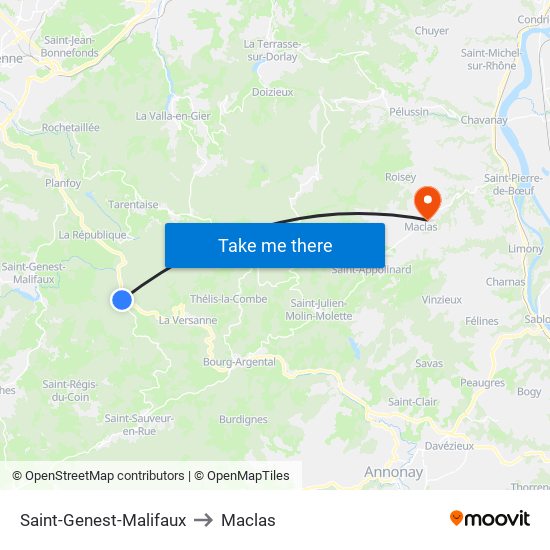 Saint-Genest-Malifaux to Maclas map
