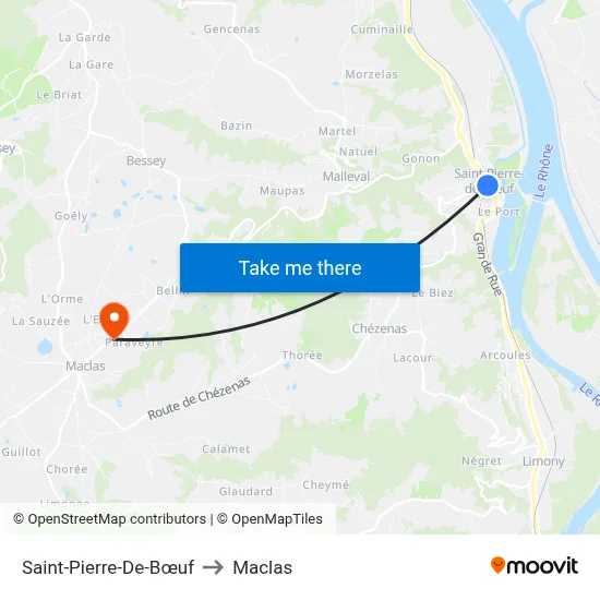 Saint-Pierre-De-Bœuf to Maclas map