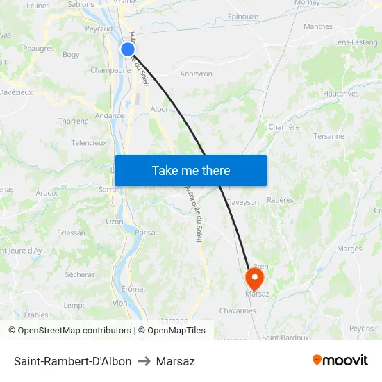 Saint-Rambert-D'Albon to Marsaz map
