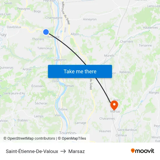 Saint-Étienne-De-Valoux to Marsaz map