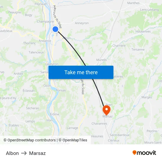 Albon to Marsaz map