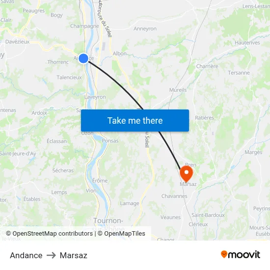 Andance to Marsaz map